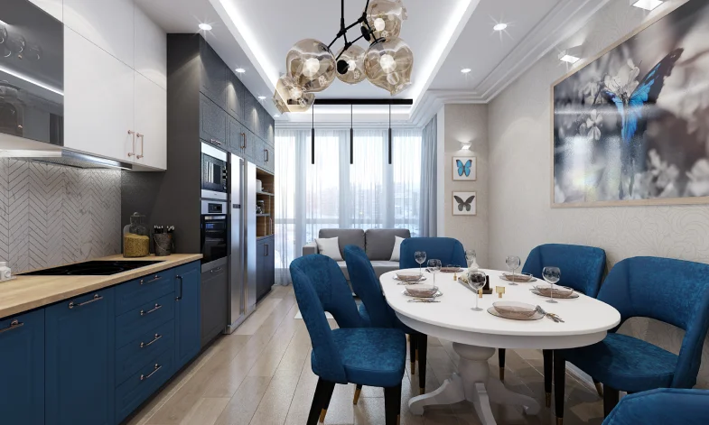 НАТЯЖНОЙ ПОТОЛОК ДВА УРОВНЯ С ПОДСВЕТКОЙ