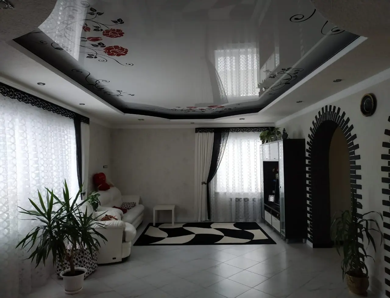 Глянцевый потолок с фотопечатью 18 м.кв.