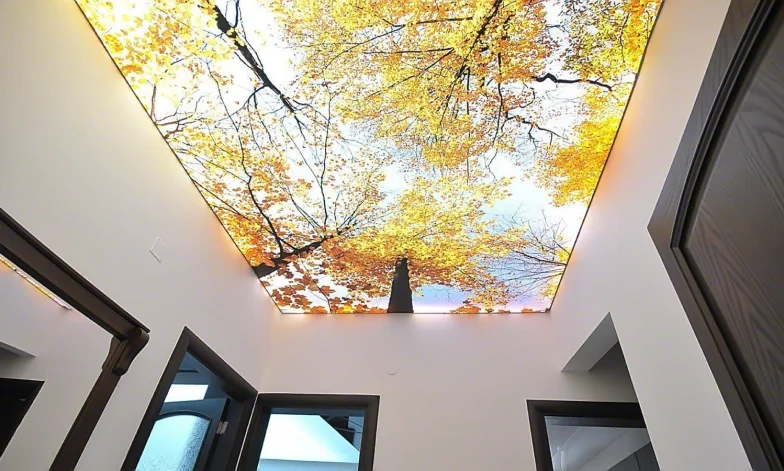 СВЕТОПРОЗРАЧНЫЙ НАТЯЖНОЙ ПОТОЛОК С ФОТОПЕЧАТЬЮ НА ВСЮ ПЛОЩАДЬ 