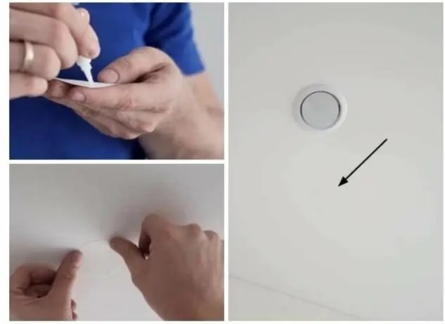 Как заделать дырку в натяжном потолке?